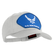 U.S. Air Force Blue Patched Solid Cotton Twill Pro Style Cap - White OSFM