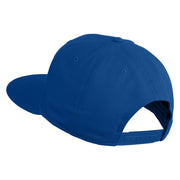 Old English J Faux Leather Patched Cotton Flat Bill Pro Cap - Royal OSFM