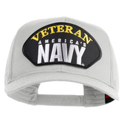 Veteran America's Navy Patched Solid Cotton Twill Mesh Prostyle Cap - White OSFM