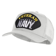 Veteran America's Navy Patched Solid Cotton Twill Mesh Prostyle Cap - White OSFM