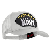 Veteran America's Navy Patched Solid Cotton Twill Mesh Prostyle Cap - White OSFM