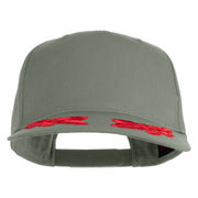 Scrambled Eggs Red Patched Solid Cotton Twill 5 Panel Prostyle Snap Cap - Grey OSFM