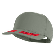 Scrambled Eggs Red Patched Solid Cotton Twill 5 Panel Prostyle Snap Cap - Grey OSFM