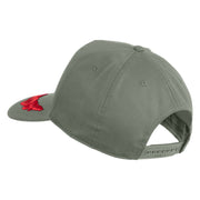 Scrambled Eggs Red Patched Solid Cotton Twill 5 Panel Prostyle Snap Cap - Grey OSFM