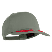 Scrambled Eggs Red Patched Solid Cotton Twill 5 Panel Prostyle Snap Cap - Grey OSFM