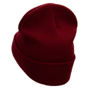 Sloth Embroidered 12 Inch Long Knitted Beanie - Maroon OSFM