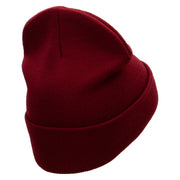 Sloth Embroidered 12 Inch Long Knitted Beanie - Maroon OSFM