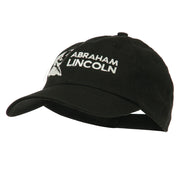 Abraham Lincoln Embroidered Washed Cap