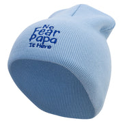 No Fear Papa is Here Embroidered 8 inch Acrylic Short Blank Beanie - Lt-Blue OSFM