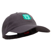 Business 13 Route Number Embroidered Garment Washed Cotton Twill Cap - Charcoal OSFM