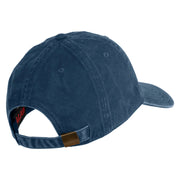 US Marine Corps Veteran Emblem Embroidered Washed Solid Pigment Dyed Cotton Twill Brass Buckle Cap - Navy OSFM