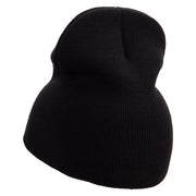 Bass Embroidered 8 inch Acrylic Short Beanie - Black OSFM