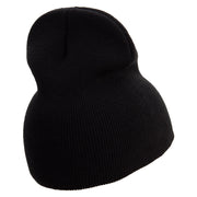 Bass Embroidered 8 inch Acrylic Short Beanie - Black OSFM