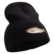 Bass Embroidered 8 inch Acrylic Short Beanie - Black OSFM