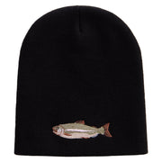 Bass Embroidered 8 inch Acrylic Short Beanie - Black OSFM