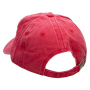 Mechanic Embroidered Washed Solid Pigment Dyed Cotton Twill Brass Buckle Cap - Red OSFM