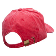 Mechanic Embroidered Washed Solid Pigment Dyed Cotton Twill Brass Buckle Cap - Red OSFM