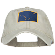 Alaska State Flag Embroidered Washed Cap