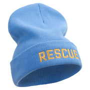 Golden Rescue Squad Embroidered 12 Inch Long Knitted Beanie - Sky-Blue OSFM