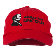 Abraham Lincoln Embroidered Washed Cap