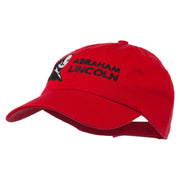 Abraham Lincoln Embroidered Washed Cap