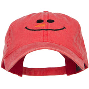 Christmas Snowman Smile Embroidered Washed Dyed Cotton Cap