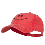 Christmas Snowman Smile Embroidered Washed Dyed Cotton Cap