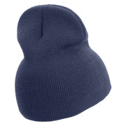 Bass Embroidered 8 inch Acrylic Short Beanie - Navy OSFM