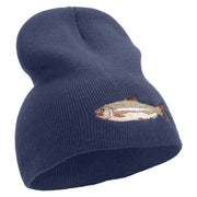 Bass Embroidered 8 inch Acrylic Short Beanie - Navy OSFM