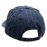 Mechanic Embroidered Washed Solid Pigment Dyed Cotton Twill Brass Buckle Cap - Navy OSFM