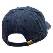 Mechanic Embroidered Washed Solid Pigment Dyed Cotton Twill Brass Buckle Cap - Navy OSFM