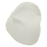 Soccer Ball And Gloves Embroidered 8 inch Acrylic Short Blank Beanie - White OSFM