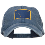 Alaska State Flag Embroidered Washed Cap