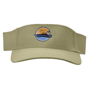 Perfect Boat Day Embroidered Cotton Twill Sun Visor - Khaki OSFM