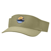 Perfect Boat Day Embroidered Cotton Twill Sun Visor - Khaki OSFM