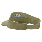 Perfect Boat Day Embroidered Cotton Twill Sun Visor - Khaki OSFM