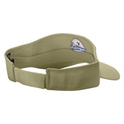 Perfect Boat Day Embroidered Cotton Twill Sun Visor - Khaki OSFM