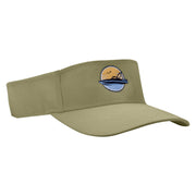 Perfect Boat Day Embroidered Cotton Twill Sun Visor - Khaki OSFM