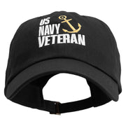 U.S. Navy Veteran Unstructured Low Profile 6 panel Cotton Cap - Black OSFM