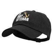 U.S. Navy Veteran Unstructured Low Profile 6 panel Cotton Cap - Black OSFM