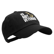 U.S. Navy Veteran Unstructured Low Profile 6 panel Cotton Cap - Black OSFM