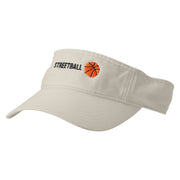 Streetball Embroidered Pro Style Cotton Twill Washed Visor - Stone OSFM