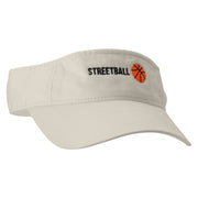 Streetball Embroidered Pro Style Cotton Twill Washed Visor - Stone OSFM