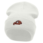 Sloth Embroidered 12 Inch Long Knitted Beanie