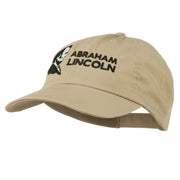 Abraham Lincoln Embroidered Washed Cap