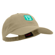 Business 13 Route Number Embroidered Garment Washed Cotton Twill Cap