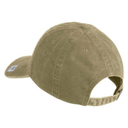 US Marine Corps Veteran Emblem Embroidered Washed Solid Pigment Dyed Cotton Twill Brass Buckle Cap - Khaki OSFM