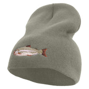 Bass Embroidered 8 inch Acrylic Short Beanie - Grey OSFM