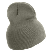 Bass Embroidered 8 inch Acrylic Short Beanie - Grey OSFM