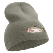 Bass Embroidered 8 inch Acrylic Short Beanie - Grey OSFM